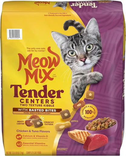 Meow Mix Tender Centers, Salmon & White Meat Chicken Flavors, Dry Cat Food, 20 Lb. Bag | Dry Cat Food with Two Texture Kibble, Meaty Center Surrounded by a Crunchy Outer Layer, Complete and Balanced Nutrition11