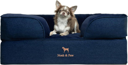 NOAH & PAW Large Dog Bed, 35X25X11 Inch, Orthopedic Dog Beds, Eggshell Memory Foam Infused with Cooling Gel, Inner Cover, Water Resistant, Machine Washable (Faux Leather)28