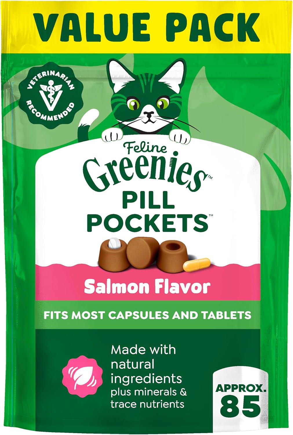 greenies-feline-pill-pockets-soft-cat-treats-chicken-flavor-85-count-1-vet-recommended-moldable-pocket-hides-pills-no-artificial-flavors-or-preservatives-real-ingredients