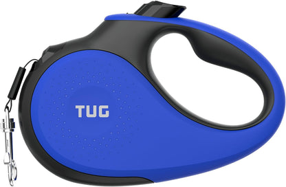 TUG 360° Tangle-Free Retractable Dog Leash | 16 Ft Strong Nylon Tape | One-Handed Brake, Pause, Lock (Medium, White)21
