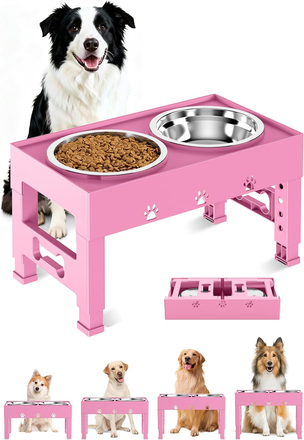 elevated-dog-bowls-with-2-stainless-steel-bowls-5-height-adjustable-stand-3-1-9-to-12-for-improved-digestion-neck-support-easy-clean-non-slip-base-raised-feeder-for-medium-large-dogs