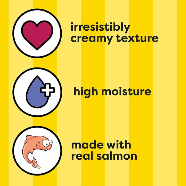 Temptations Creamy Puree Squeezable Lickable Cat Treats, Wet Cat Treats with Salmon, 0.42 Oz. Tubes, 4 Count4