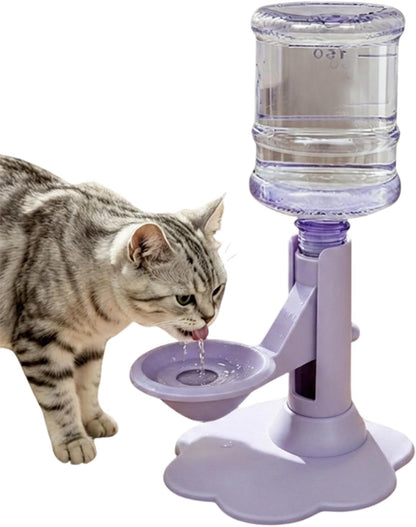 Cat Water Dispenser Stand – Spill-Proof Pet Water Bowl Adjustable Elevated Stand, Automatic Water Renewal, Detachable Easy Clean, Indoor Outdoor Use (Blue,Base+Bottle)7