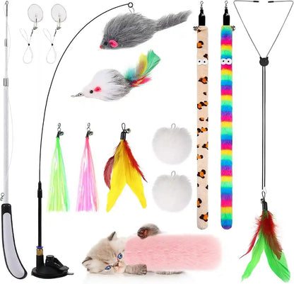 Hanging Cat Toys for Indoor Cats | 8 Assorted Teaser Refills, 3 Indoor Cat Hanging Toy and 1 Interactive Wand Suitable for Indoor Cats7