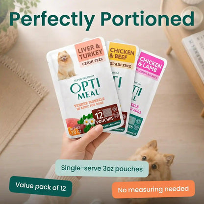 Optimeal Wet Dog Food Small Breed Variety Pack - Grain Free Recipe High Protein Tender Morsels in Aspic Made with Natural Ingredients for Adult Dogs, Premium Nutrition Pouches - 3Oz Pouch (Pack of 12)9