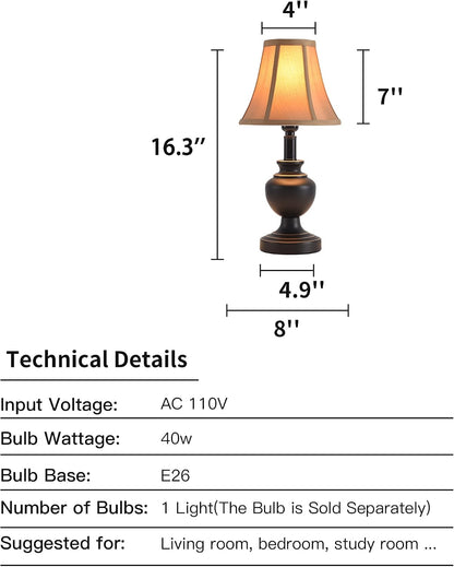 Traditional Table Lamp, Desk Lamp for Living Room with Fabric Shade2