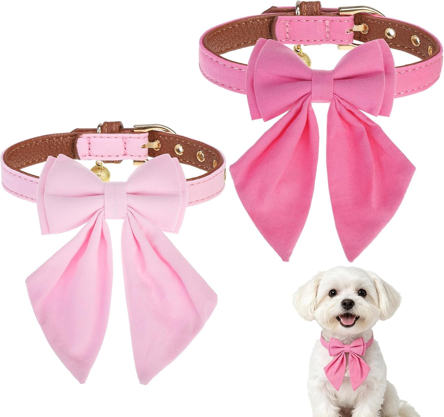 expawlorer-puppy-collar-and-leash-set-embroidery-pawprints-plaid-dog-collar-and-dog-leash-set-bow-tie-and-bandana-dog-collar-with-bell-cute-collar-and-leash-for-dogs-cats-outdoor-walking-blue-s
