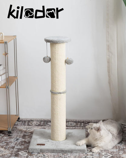 34" Cat Scratching Post with Replaceable Sisal Scratcher | Tall Cat Scratch Post for Indoor Cats Adults, Sturdy and Durable Large Scratching Post, Vertical Cat Post with Hanging Balls7