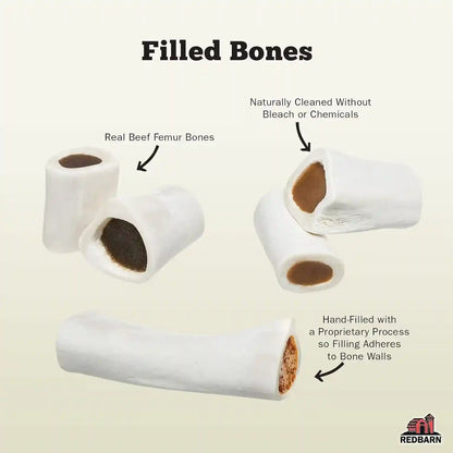 Redbarn Pet Products Small Filled Dog Bones, Peanut Butter Flavor - Long Lasting Stuffed Femur Chew Treat Made in USA - 4 Count - Packaging May Vary2