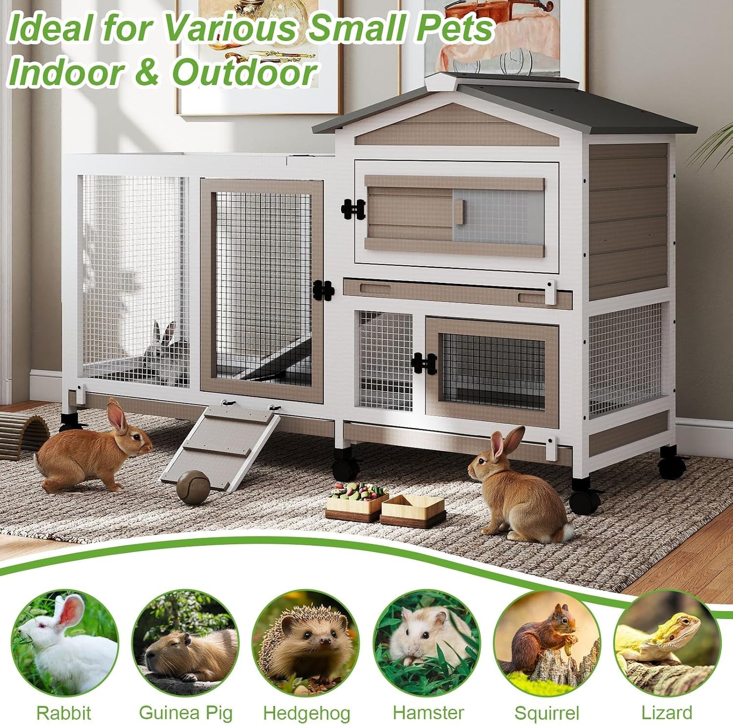 2-story-rabbit-hutch-outdoor-indoor-wooden-bunny-cage-with-6-lockable-wheels-3-removable-no-leakage-pull-out-trays-chew-proof-ramp-waterproof-roof-ideal-for-rabbit-guinea-pig