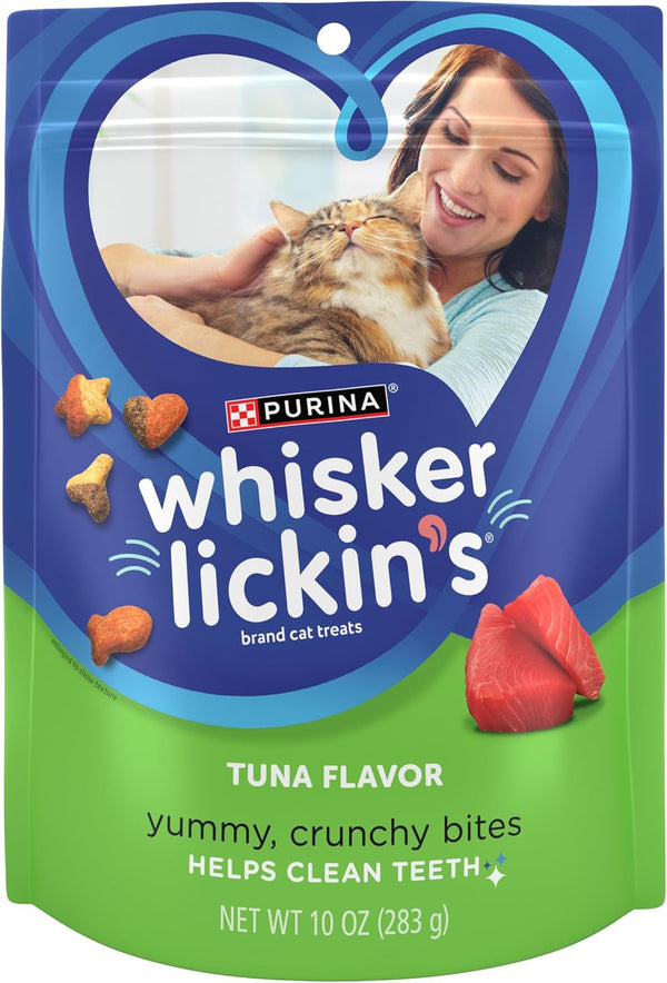 Purina Whisker Lickin'S Cat Treats, Crunchy and Yummy Tuna Flavor - (Pack of 4) 10 Oz. Pouches1