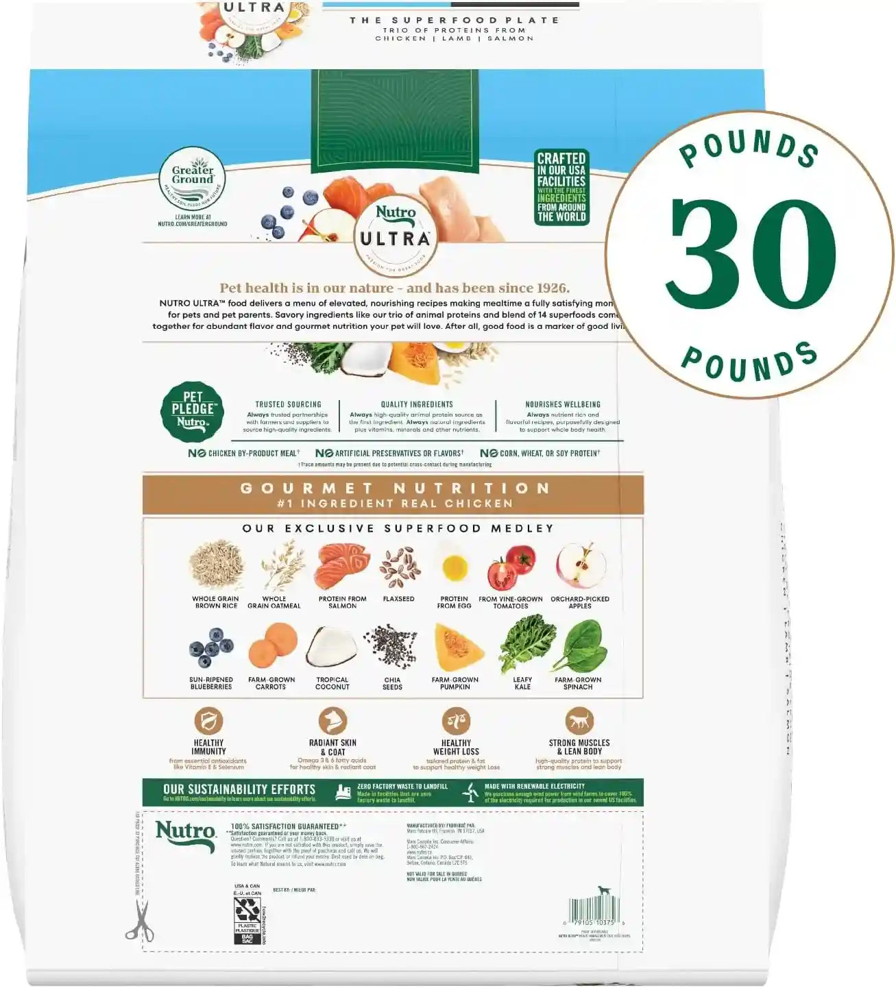 nutro-ultra-weight-management-dry-dog-food-chicken-lamb-salmon-30-lb-non-gmo-tailored-protein-fat-for-weight-loss-14-superfoods-essential-antioxidants-no-corn-wheat-or-soy-omega-3-6