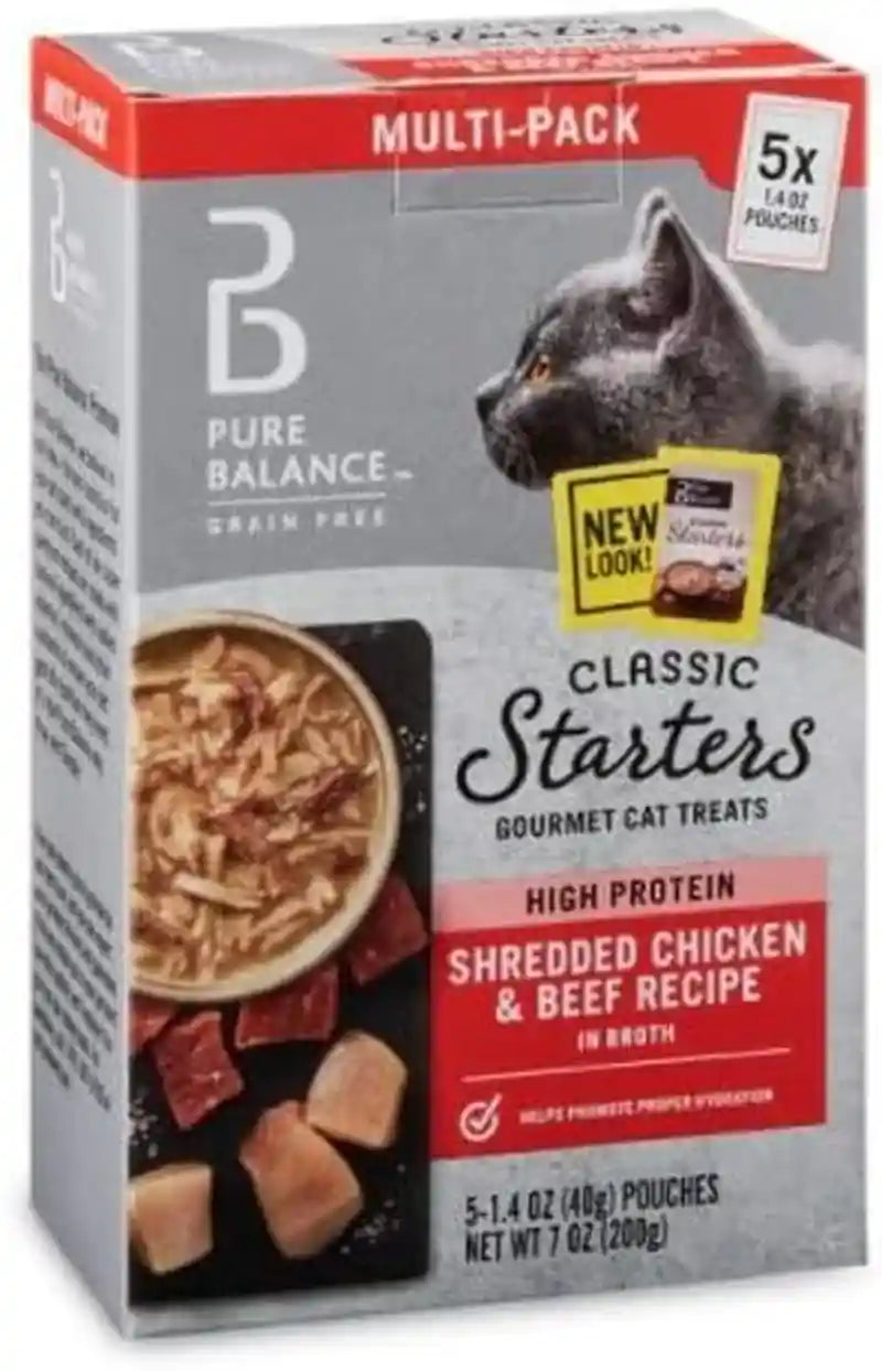 pure-balance-classic-starters-gourmet-cat-treats-shredded-chicken-beef-in-broth-1-4-oz-5-pack