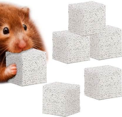 Meric Cocoo Grinding Stone for Small Pets, 1.6"X1.6"X1.6" Lava Rocks, Trims Pet Teeth, Smooths Claws, Adds Calcium to Diet, Chew Toys for Rabbits, Chinchillas, Hamsters & Guinea Pigs, 6Pcs per Pack1