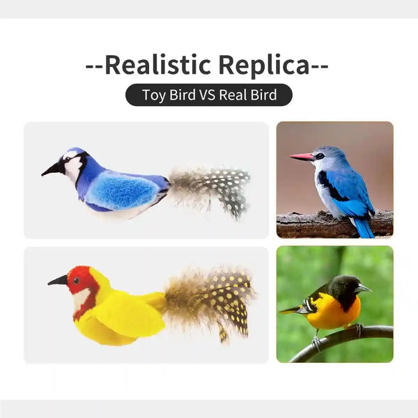 Catnip Cat Toys Satisfy Cat'S Natural Hunting Instintion for Indoors Cats Feather Toys Interactive with Lifelike Chirp Sound Chirping Bird Kitten Toy (2 Pack)6