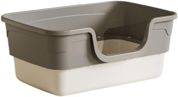 Pet Supplies, Open Top Cat Litter Box with Removable Design, Thickened anti Splash & Easy Clean(Gray)1