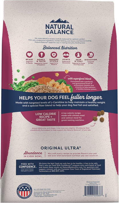 Natural Balance Original Ultra Fat Dogs Chicken Meal, Salmon Meal & Barley Recipe Adult Dry Dog Food, 24 Lbs.9