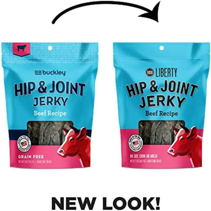 BIXBI Liberty Functional Healthy Hip and Joint Dog Jerky Treats, Beef Recipe, 5 Ounce4