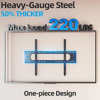 85 86 98 100 Inch Heavy Duty TV Wall Mount for 55-120 Inch Large Tvs up to 220 LBS & 900X600Mm Vesa, Ultra Slim Fixed TV Mount, Low-Profile TVS Bracket, 16" 24" 32" Wood Stud, Fit Most 65+ 75+ 120 Tvs2