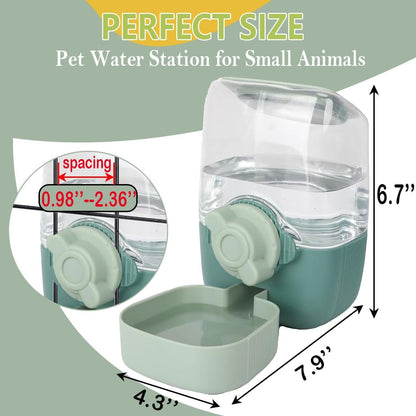 35Oz Hanging Automatic Rabbit Water Dispenser, Cage Water Bottle Auto Gravity Pet Water Station for Small Animals, Puppy Kitten Rabbit Chinchilla Hedgehog Ferret, 1L(Green)3
