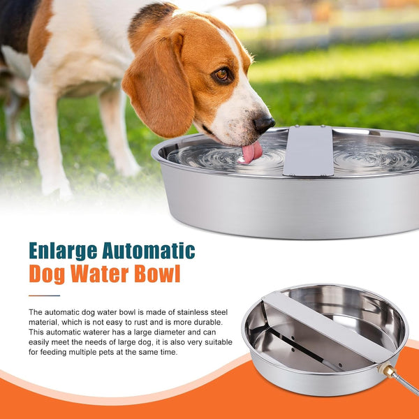 Automatic Dog Water Bowl Dispenser Large Breed Outdoor Stainless Steel Pet Waterer with Float Valve Auto Fill Dog Waterer for Large Dogs Cats Chicken Livestock3