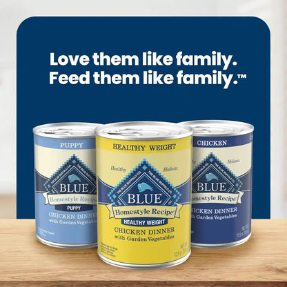 Blue Buffalo Homestyle Recipe Healthy Weight Chicken Dinner with Garden Vegetables Paté Natural Wet Dog Food, Made with Natural Ingredients, Vitamins & Minerals, 12.5-Oz. Can (12 Count)11