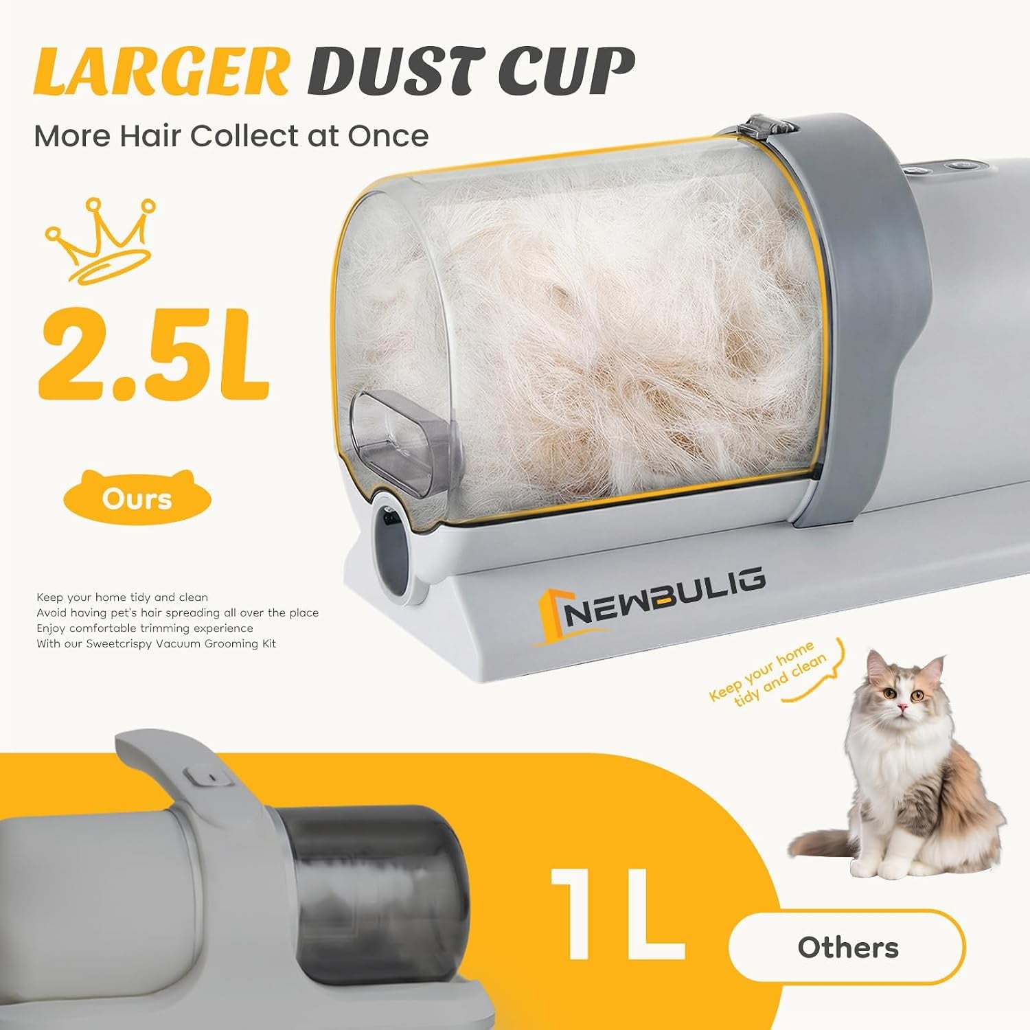 newbulig-pet-grooming-vacuum-kit-for-cats-and-dogs-2-5l-dust-cup-white-3-suction-modes-and-5-groomer-tools-dog-clippers-with-cordless-low-noise-for-cats-dogs-other-animals-hair-trimmer