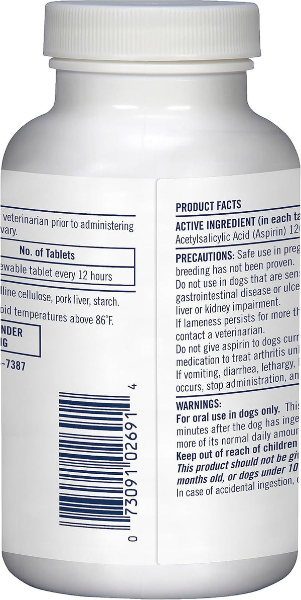 Petarmor Aspirin for Small Dogs, Fast Acting Anti-Inflammatory and Pain Relief for Dogs, Vet-Quality Joint Support and Pain Meds for Dogs, 75 Liver Flavored Tablets | Fast-Acting Anti-Inflammatory & Pain Relief; Vet-Quality Joint Support; Liver-Flavored Tablets; for Small Dog Breeds6