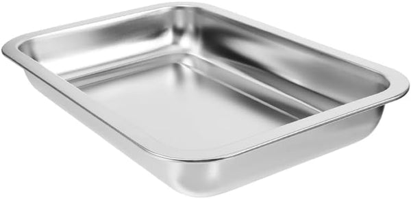 INOOMP Stainless Steel Cat Litter Box Open Design Large Metal Litter Pan Easy to Clean Portable Kitten Tray for Cats and Small Pets4