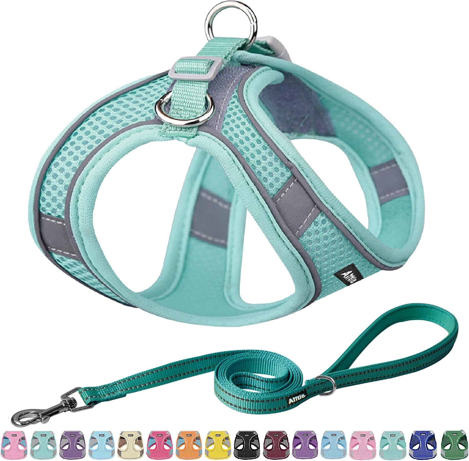 aiitle-no-pull-dog-harness-and-leash-set-step-in-adjustable-dog-harness-with-padded-vest-for-all-weather-dog-leash-with-soft-padded-handle-easy-to-put-on-small-and-medium-dogs-beige-s