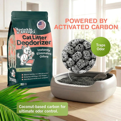 Sprinkle & Sweep: Litter Box Deodorizer - 8Oz Bag - Cat & Kitten Home Odor Neutralizer, Ultra-Absorbent Formula, Non-Toxic & Safe, Pet Smell Control3