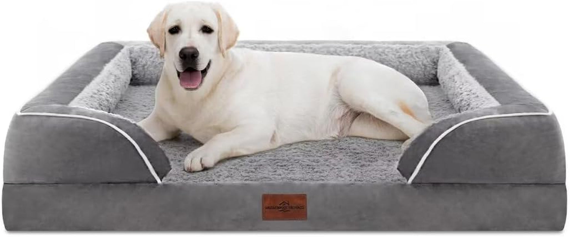 comfort-expression-orthopedic-dog-bed-for-extra-large-dogs-with-bolster-waterproof-dog-couch-bed-with-washable-cover-non-slip-bottom-supportive-egg-crate-foam-xl-pet-bed-42x30-inch