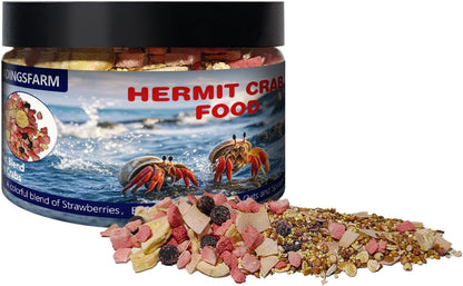 JADINGSFARM Fruity Buffet Blend Diet, 4.4 Oz Food for Hermit Crabs, All Natural Hermit Crab Food, Hermit Crab Treats, High Protein & Nutrient Blend Diet of Oats, Blueberries, Strawberry, Banana, Sprouted Seeds Mix for Hermit Crabs.1