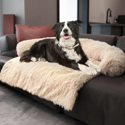 Calming Dogs/Cats Bed Mats, Dog Pad Washable Removable Couch Cover, Plush Long Fur Mat for Pets, Waterproof Lining, Perfect for Small, Medium and Large Dogs and Cats (Gradient Gray, 36"X31")32