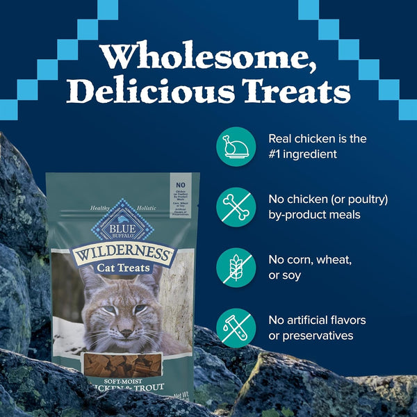 Blue Buffalo Wilderness Soft Cat Treats, Made with Natural Ingredients, Chicken & Trout Recipe, 2-Oz Bag7