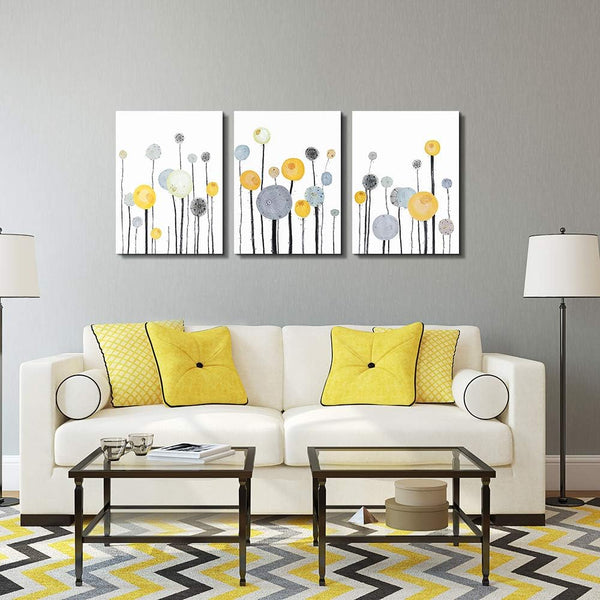 Abstract Watercolor Painting 3 Piece Framed Canvas Wall Art for Living Room Kitchen Wall Decor Canvas Prints Office Wall Decorations Abstract Flowers Pictures Wall Artwork Room Bedroom Home Decor3