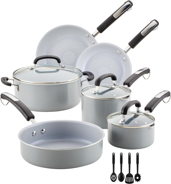 Ecoadvantage Ceramic Nonstick Cookware/Pots and Pans Set, 13 Piece - Gray1