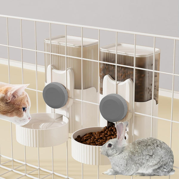 Kathson Rabbit Gravity Auto Feeder Set 35Oz Hanging Automatic Food Water Dispenser Cage Automatic Feeder Set for Rabbit Chinchilla Guinea Pig Hedgehog Ferret Kitty Puppy (Blue)10