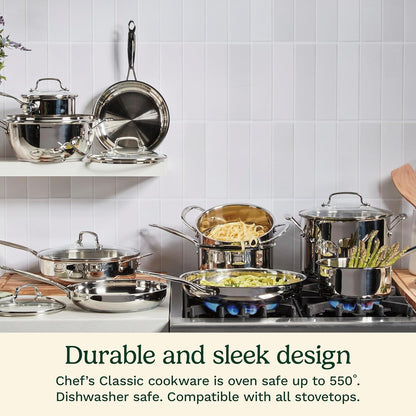 1 Quart Saucepan W/Cover, Chef'S Classic Stainless Steel Cookware Collection, 719-142