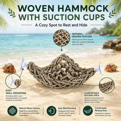 HERCCOCCI Hermit Crab Accessories, Hermit Crab Toys Flexible Climbing Bridge Reptile Hammock Habitat Decor for Hermit Crabs Leopard Geckos Crested Tortoise Snake7