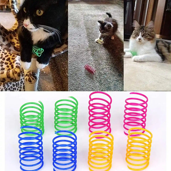 40 Pack Cat Spring Toy, Interactive Cat Toy for Indoor Cats Plastic Coils Colorful Springs Cat Toys Active Healthy Fitness Play Coil Spiral Springs Kitten Toys for Swatting, Biting, Hunting5