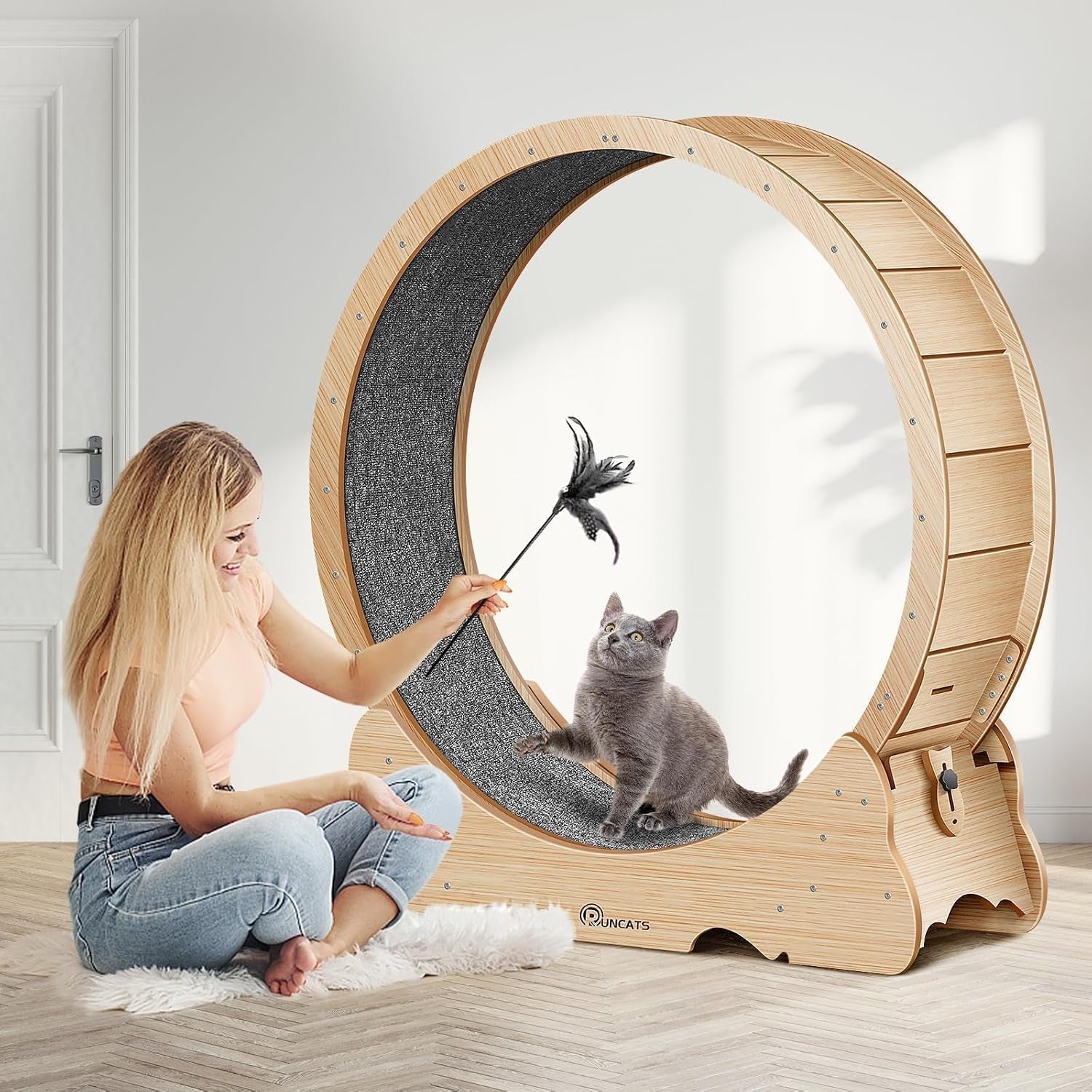 cat-wheel-46-xl-large-exercise-running-wheels-with-detachable-carpet-for-indoor-cats