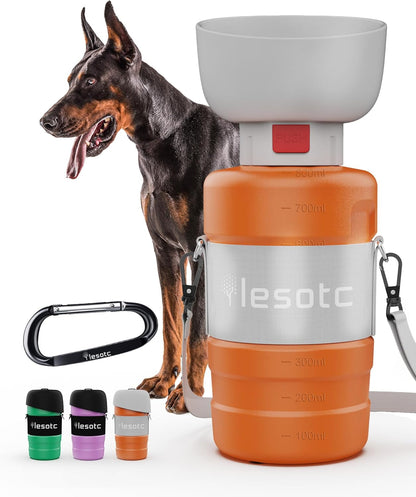 Lesotc Dog Water Bottle, Portable Water Dispenser with Travel Water Bowl, Leak Proof Pet Travel Squeeze Bottle, Puppy Essentials Dog Stuff Accessories for Outdoor Walking, Hiking, Camping11