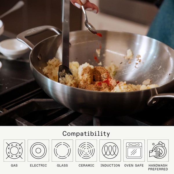 Made in Cookware - 10" Stainless Steel Kadai Pan - 5 Ply Stainless Clad - Professional Cookware - Induction Compatible4