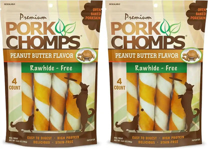 Pork Chomps Roasted Pork Skin Dog Chews, 6 Inch Twists, 15 Count - Long-Lasting Treats for Dogs - High Protein, Rawhide-Free, Low Fat, Healthy & Delicious Chews13