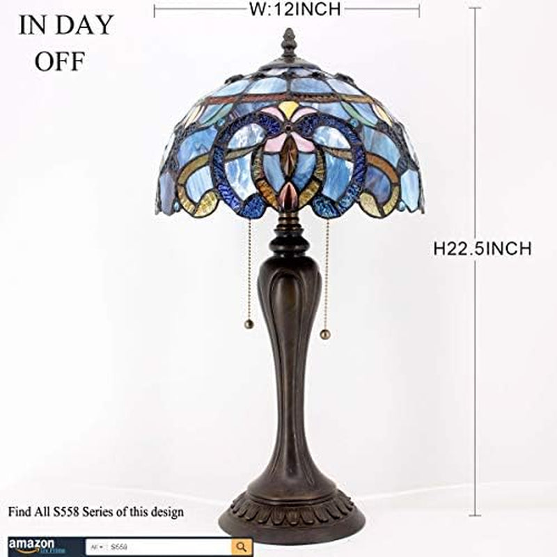 table-lamp-base-replacement-only-with-6-pcs-bulb-wide-6-5-height-24-inch-fit-for-12-14-16-18-inch-tiffany-style-stained-glass-lampshade-dark-bronze-finish-resin-pull-chain-switch