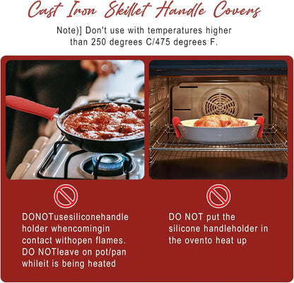 6 Pack Cast Iron Handle Cover | Wine, Silicone Pot Handle Cover Heat Resistant, Pan Handle Sleeve for Cast Iron Skillet, for Pots and Pans, Honeycomb Design5