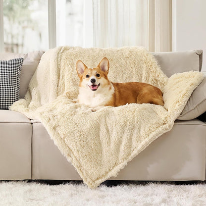 Bedsure Waterproof Dog Blanket for Small Dogs Cats Fluffy Faux Fur, 30X40 | Plush Fuzzy Reversible Pet Blankets for Couch and Dog Bed, Soft Calming Throw Cat Puppy Blanket Washable, Dog Gift, Brown18