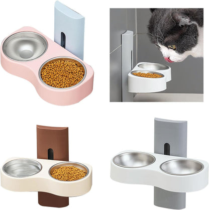 Wall Mounted Cats Bowl Large Capacity Pet Feeding Bowl Cats Feeding Drinking Bowl Feeding Bowl Height Adjustable2