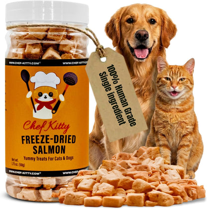Freeze-Dried Salmon Treats for Cats & Dogs – 100% Wild Caught, Single Ingredient, High-Protein, Healthy Snack – No Additives or Preservatives – 2.7 Oz - Inspected & Tested in USA10